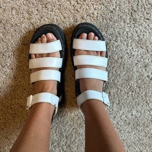 White Dr Marten Sandals